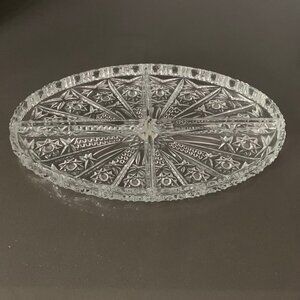 Cristal D'Arques genuine lead crystal - divided oval dish